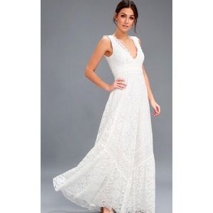 Lulus White Lace Maxi Dress